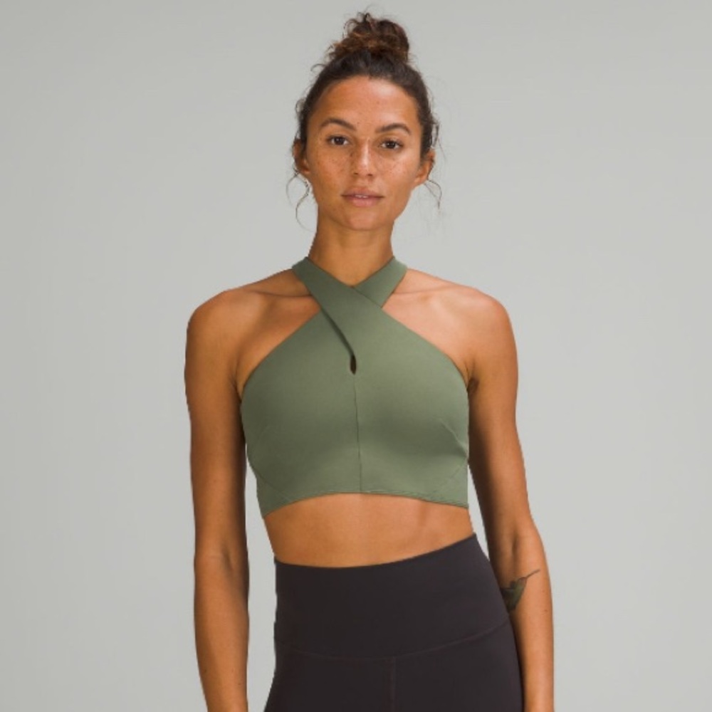 Lululemon cross sports bra top, green | 8